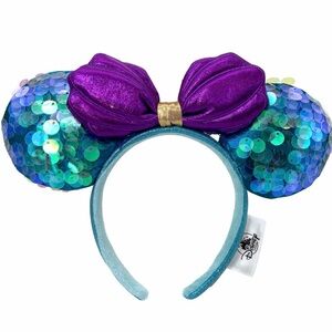 NEW Disney Parks Little Mermaid Ariel Bow Ears Minnie Mouse Headband